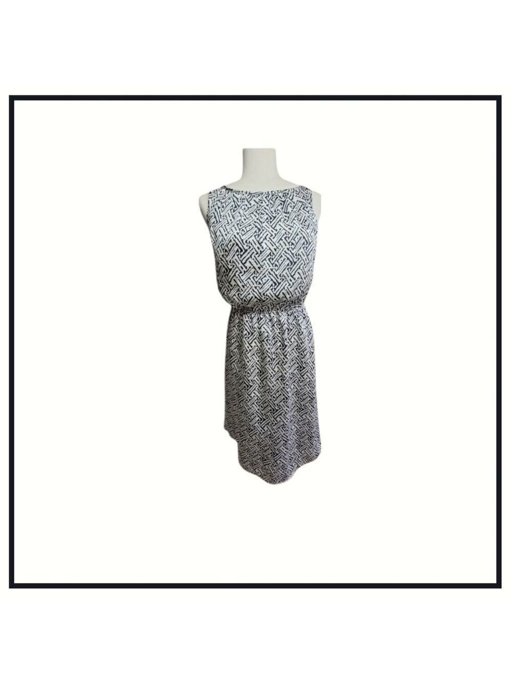 The Limited sleeveless blue and white dress Small Petite